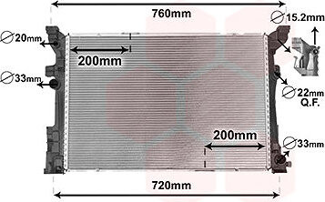VAN WEZEL chladič, chladenie motora 30002654