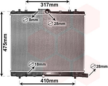 VAN WEZEL chladič, chladenie motora 52002136