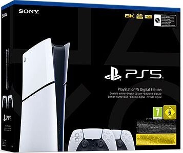 PlayStation 5 (Slim) Digital Edition - 1TB + 2x DualSense Wireless Controller