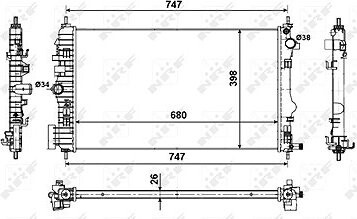 NRF Chladič, chladenie motora 53774