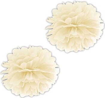 Partydeco Papierový brmbolec 35 cm krémový 2 ks