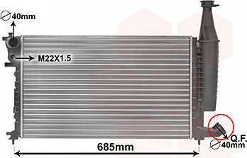 VAN WEZEL chladič, chladenie motora 09002168