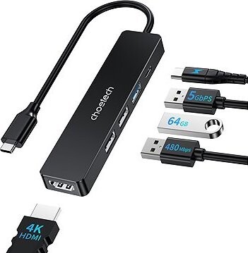 Choetech 5 in1 TYPE-C TO HDMI HUB adaptér