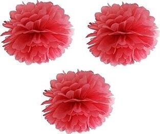 Partydeco Papierový brmbolec 25 cm červený 3 ks