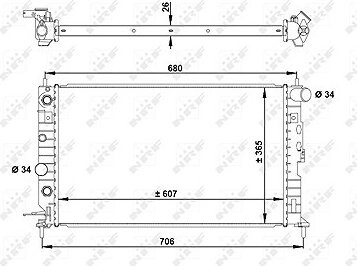 NRF Chladič, chladenie motora 50219A