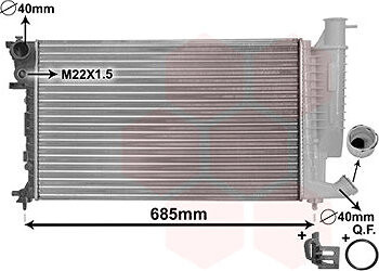 VAN WEZEL chladič, chladenie motora 09002155