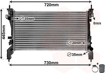 VAN WEZEL chladič, chladenie motora 17002385