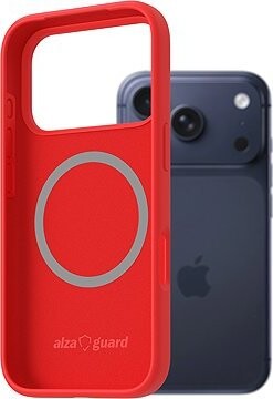 AlzaGuard Silicone Case Compatible with Magsafe na iPhone 17 Pro červený