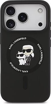 Karl Lagerfeld Liquid Silicone Karl and Choupette MagSafe Zadný Kryt pre iPhone Air Black