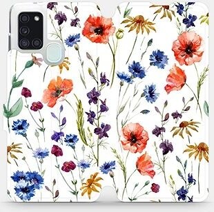 Mobiwear Flip puzdro na mobil Samsung Galaxy A21S – MP04S Lúčne kvety