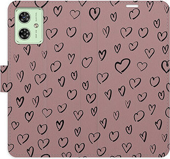 iSaprio Flip puzdro Heart Dark 02 pre Motorola Moto G54 5G/G54 5G Power Edition