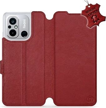 Mobiwear Kožený flip na Xiaomi Redmi 12C - Tmavo červený - L_DRS