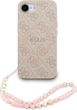 Guess PU Leather 4G Colored Ring Strap MagSafe Zadný Kryt pre iPhone 16e Pink