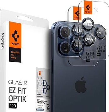 Spigen Glass tR EZ Fit Optik Pro 2 Pack Blue Titanium iPhone 17 Pro/16 Pro/17 Pro Max/16 Pro Max