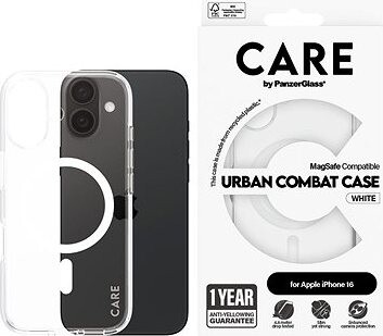 PanzerGlass CARE kryt Apple iPhone 16 MagSafe Urban Combat priehľadný/biely