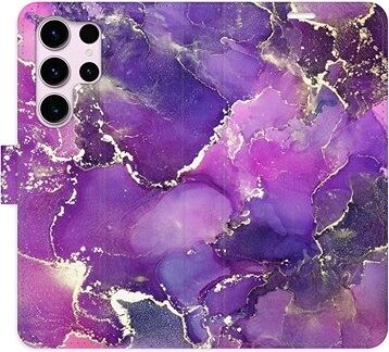 iSaprio flip puzdro Purple Marble pre Samsung Galaxy S23 Ultra