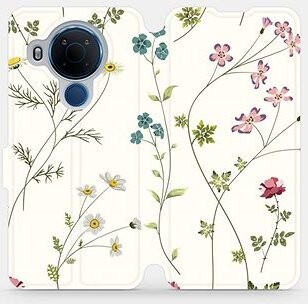 Flipové puzdro na mobil Nokia 5.4 – MD03S Tenké rastlinky s kvetmi