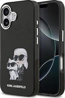 Karl Lagerfeld IML Aquarelle Karl and Choupette Zadný Kryt pre iPhone 17 Black