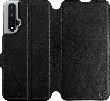 Flipové puzdro na mobil Honor 20 vo vyhotovení Black & Gray so sivým vnútrom