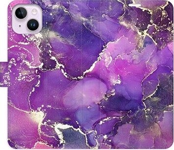 iSaprio flip puzdro Purple Marble pre iPhone 14 Plus