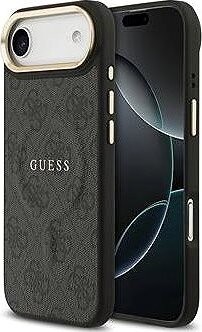 Guess PU Leather 4G Gold Frame MagSafe Zadný Kryt pre iPhone Air Black