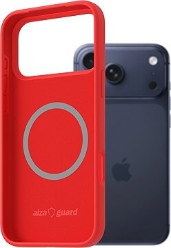 AlzaGuard Silicone Case Compatible with Magsafe na iPhone 17 Pro Max červený