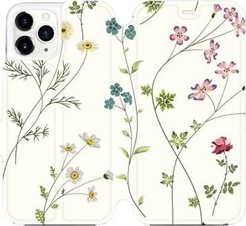 Flipové puzdro na mobil Apple iPhone 11 Pro – MD03S Tenké rastlinky s kvetmi