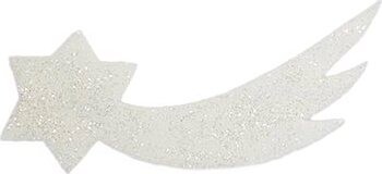 LAALU Vianočná dekorácia – penová kométa s glitrami, biela 30 × 12 cm