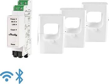 Shelly Pro 3EM 400 A, merač spotreby vr. 3 svoriek 400 A, WiFi