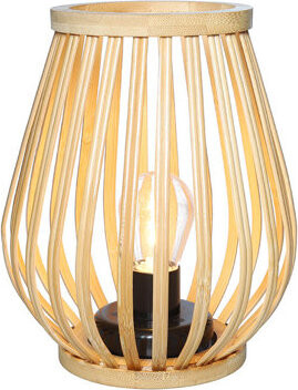 Solight Bambusový lampáš s LED žiarovkou, teplá biela, 2× AA, 20 cm