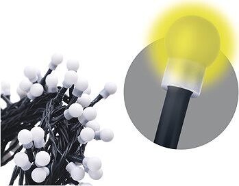 LAALU Svetelná reťaz LED – guľôčky, teplá biela, 48 m