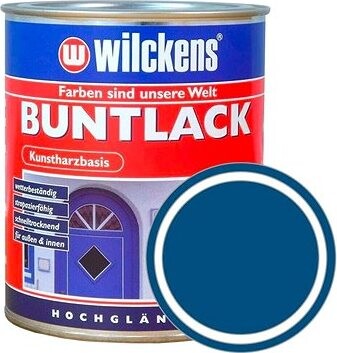 Wilckens Syntetická vrchná farba vysoký lesk Buntlack Hochglaezend 750 ml, modrá