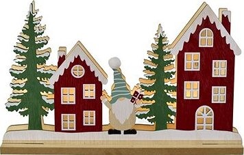 DOMMIO Domčeky so škriatkom LED, 2× AAA, 17,5 × 28 cm