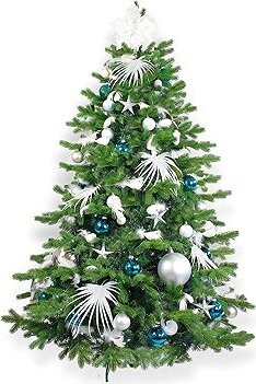 Ozdobený stromček POLÁRNA MODRÁ II 360 cm, 215 ks ozdôb a dekorácií