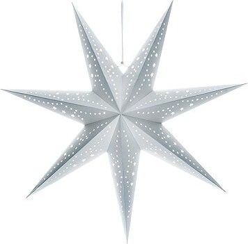 Solight LED vianočná hviezda strieborná, závesná, časovač, 60 cm, 20× LED