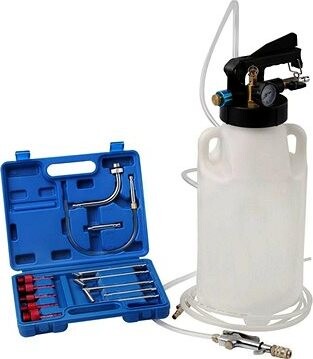 QUATROS QS60642 Pneumatická plnička oleja automatických prevodoviek ATF, s adaptérmi, 8 l