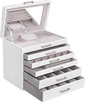 Houseland Dizajnová šperkovnica so zrkadielkom Errila biela