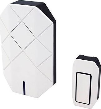 Garsaco Domový bezdrôtový zvonček GSC na batérie – sada 1 tlačidlo a 1 prijímač, biely