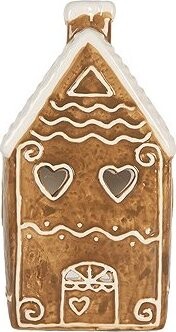 Clayre & Eef Perníková chaloupka na čajovou svíčku Gingerbread Cott 11 × 9 × 21 cm