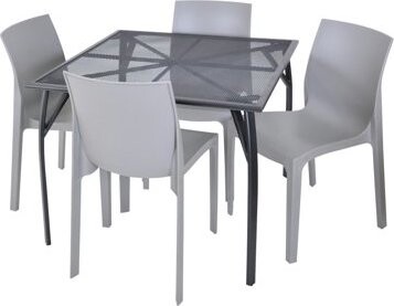 ROJAPLAST Set záhradného nábytku ZWMT-90 záhradný stôl 1 + 4 záhradné stoličky EMMA