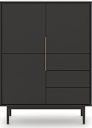 Vysoká komoda Viva, VI04 3D3S, čierna