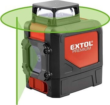 EXTOL PREMIUM laser zelený líniový, krížový samonivelačný, 1H360° × 1 V, 8823307