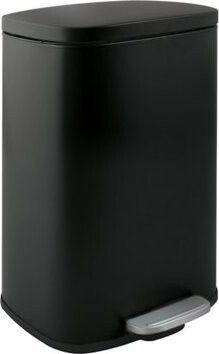 Spirella pedálový odpadkový kôš Akira, matný čierny, oceľ, soft-close, 12 l