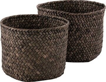 Compactor set 2 ks pletených košíkov MIKA, dymovo hnedý