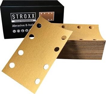 STROXX Brúsne papiere s otvormi, zrnitosť 150, rozmer 81 × 133 mm, 100 ks/bal