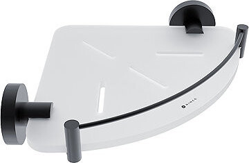 Nimco Polica do kúpeľne a sprchy rohová s ohrádkou – bez vŕtania Unix čierna UNC-X208-X-90