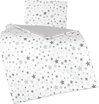 BELLATEX Agátka SET perinka + vankúšik 166/902 hviezdy sivo-biele