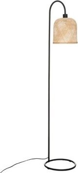 TEXTILOMANIE Stojaca lampa s bambusovým tienidlom LUMIRA, 159 cm, čierna