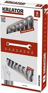 KREATOR Sada kľúčov očko/otvorený 8 – 19 mm 8 ks vo vrecku KRT500011 KRT500008