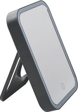 MSV kozmetické zrkadlo s LED osvetlením Ania, tmavo sivé, plast